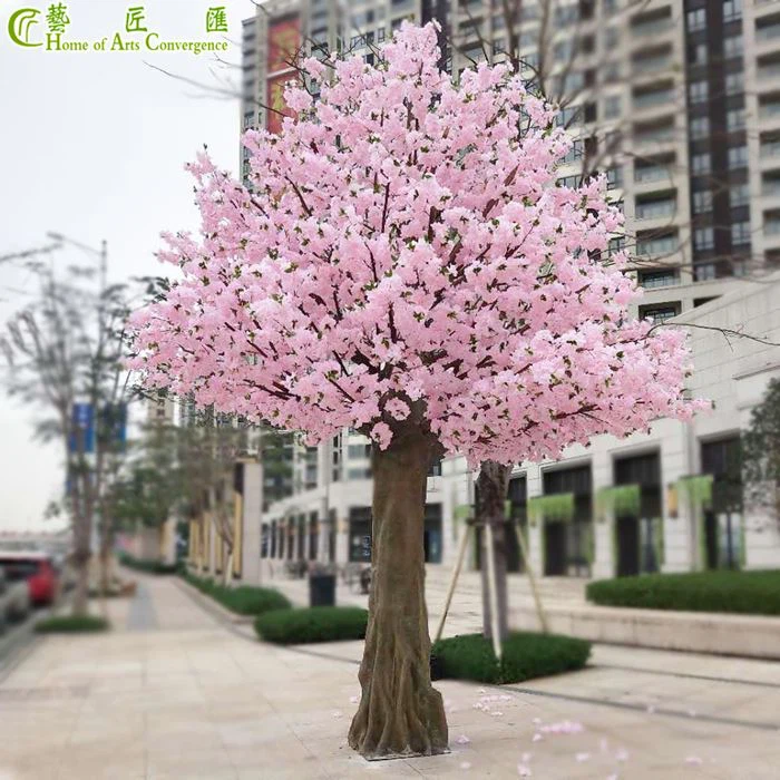 人工ピンク桜の枝